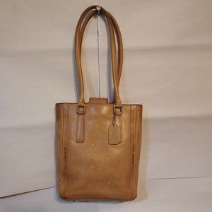 Coach Bonnie Legacy Light-Brown Leather Double Strap Purse Tote Bag 9422